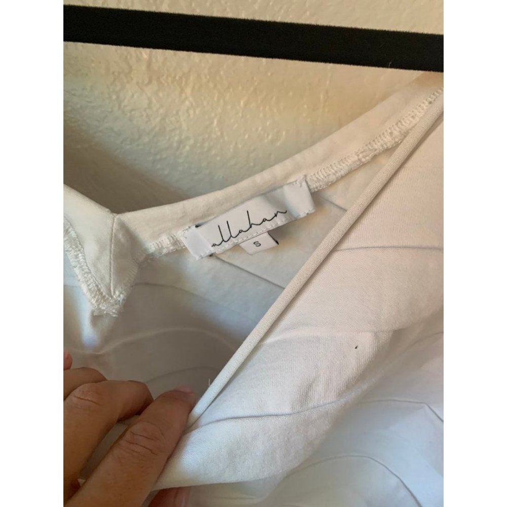 Anthropologie callahan top white rufdled layered off shoulder - Picture 7 of 11